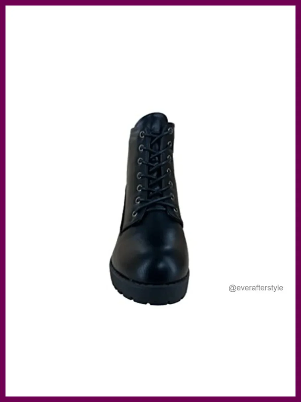 REVOL Women's Melanie Ankle Bootie Chunky Heeled Lace Up Combat Boot